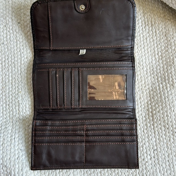 American West Purse & wallet. Genuine embossed  leather & soft  brindle hide - Picture 13 of 16